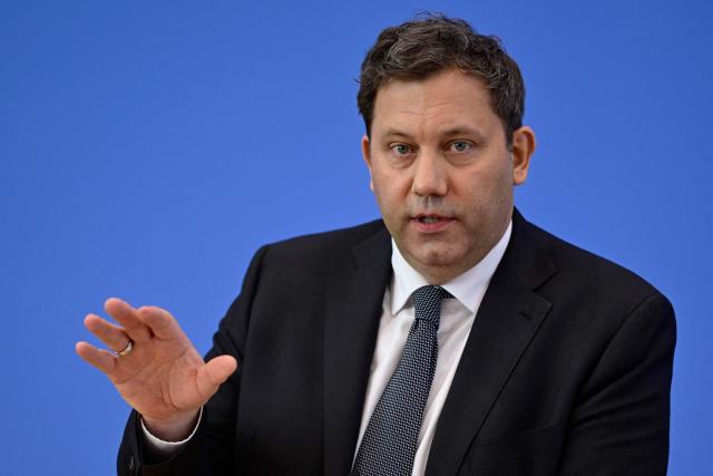 German Finance Minister and Vice Chancellor Lars Klingbeil gives a press conference to present the government's 2027 budget and the financial plan for 2028 to 2030, on April 29, 2026 in Berlin. (Photo by John MACDOUGALL / AFP)