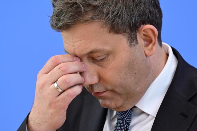 German Finance Minister and Vice Chancellor Lars Klingbeil gives a press conference to present the government's 2027 budget and the financial plan for 2028 to 2030, on April 29, 2026 in Berlin. (Photo by John MACDOUGALL / AFP)