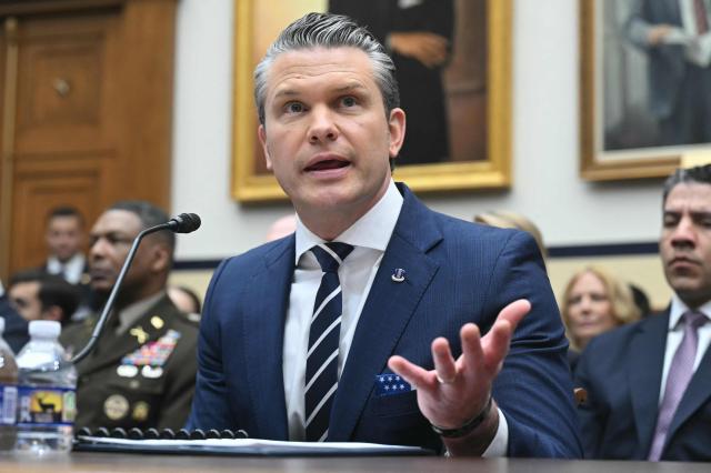 US Secretary of Defense Pete Hegseth, testifies for a US House Armed Services Committee hearing titled "Department of Defense FY2027 Budget Request," on Capitol Hill on April 29, 2026. (Photo by SAUL LOEB / AFP)