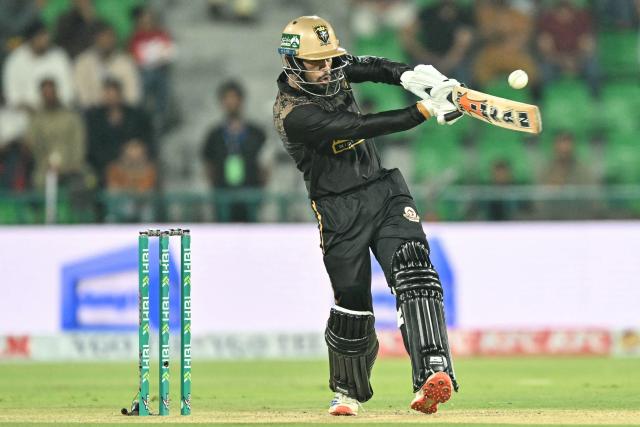 CORRECTION / Hyderabad Kingsmen's Pakistan cricket player Usman Khan plays a shot during the Pakistan Super League (PSL) Twenty20 Eliminator match between Hyderabad Kingsmen and Multan Sultans at Gaddafi Stadium in Lahore on April 29, 2026. (Photo by ARIF ALI / AFP) / “The erroneous mention[s] appearing in the metadata of this photo by ARIF ALI has been modified in AFP systems in the following manner: [Usman Khan] instead of [Maaz Sadaqat]. Please immediately remove the erroneous mention[s] from all your online services and delete it (them) from your servers. If you have been authorized by AFP to distribute it (them) to third parties, please ensure that the same actions are carried out by them. Failure to promptly comply with these instructions will entail liability on your part for any continued or post notification usage. Therefore we thank you very much for all your attention and prompt action. We are sorry for the inconvenience this notification may cause and remain at your disposal for any further information you may require.”