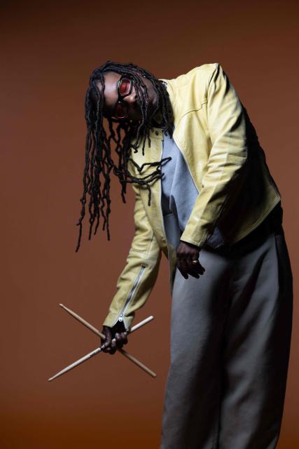 French drummer Veeko Morlet poses during a photo session in Paris on April 29, 2026. (Photo by Joel Saget / AFP)