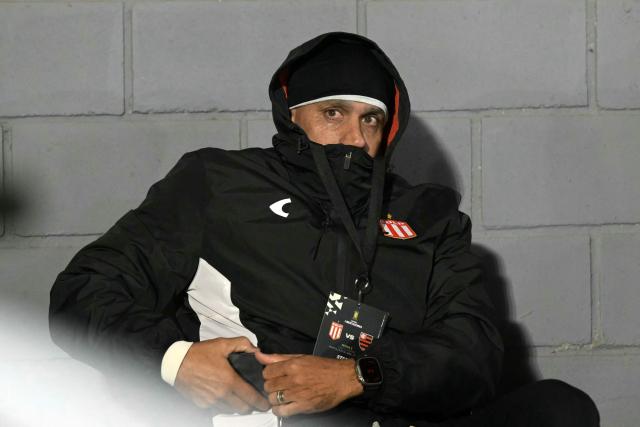 Estudiantes' president and former player Juan Sebastian Veron is seen during the Copa Libertadores group stage football match between Argentina's Estudiantes de La Plata and Brazil's Flamengo at the Jorge Luis Hirschi stadium in La Plata, Buenos Aires province, Argentina on April 29, 2026. (Photo by JUAN MABROMATA / AFP)