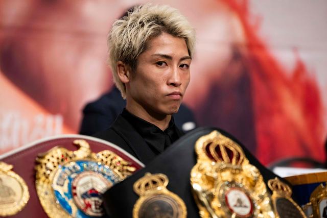 Japanese boxer Naoya Inoue, the current unified WBA, WBC, IBF, and WBO world superbantamweight champion, attends a press conference ahead of his May 2 boxing match with Junto Nakatani, in Tokyo on April 30, 2026. (Photo by Yuichi YAMAZAKI / AFP)