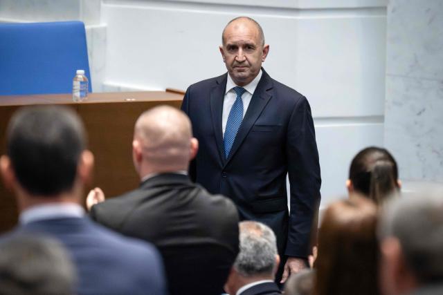 Progressive Bulgaria coalition's leader and former President Rumen Radev arrives in Bulgarian Parliament for the first session of the parliament following the snap election, in Sofia on April 30, 2026. Radev, an EU critic who wants renewed dialogue with Russia, won an absolute majority in the parliamentary elections held on April 19, 2026, and is set to become head of government. (Photo by Nikolay DOYCHINOV / AFP)