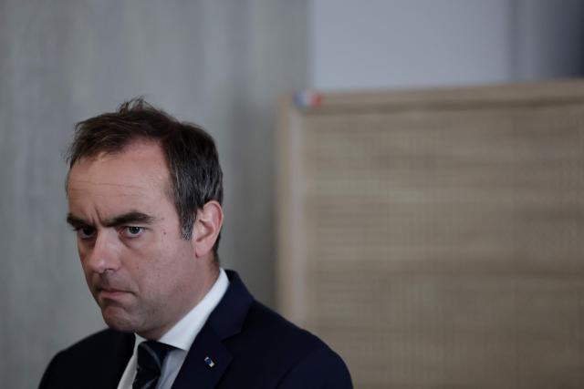 France's Prime Minister Sebastien Lecornu attends a visit to the headquarters of the French National Agency for Secure Documents (Agence nationale des titres securises - ANTS), in Paris, on April 30, 2026. The National Agency for Secure Documents suffered a massive data breach on 15 April, 2026. The data of nearly 12 million individuals and businesses had been affected by the attack. (Photo by STEPHANE DE SAKUTIN / AFP)