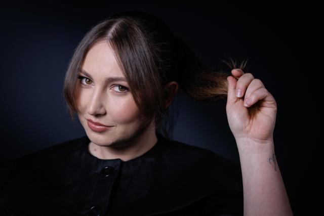 French singer and songwriter Pauline Thisse, known as Linh, poses during a photo session in Paris, on April 30, 2026. (Photo by SIMON WOHLFAHRT / AFP)