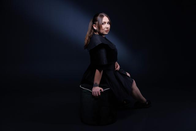 French singer and songwriter Pauline Thisse, known as Linh, poses during a photo session in Paris, on April 30, 2026. (Photo by SIMON WOHLFAHRT / AFP)