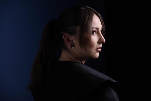 French singer and songwriter Pauline Thisse, known as Linh, poses during a photo session in Paris, on April 30, 2026. (Photo by SIMON WOHLFAHRT / AFP)