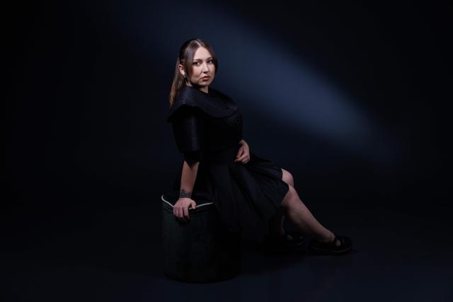 French singer and songwriter Pauline Thisse, known as Linh, poses during a photo session in Paris, on April 30, 2026. (Photo by SIMON WOHLFAHRT / AFP)