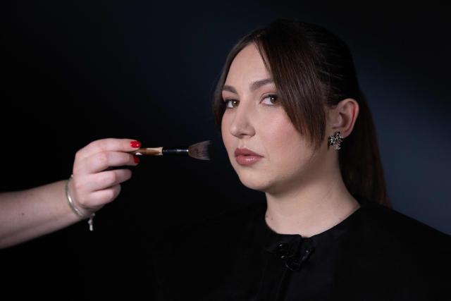 French singer and songwriter Pauline Thisse, known as Linh, poses during a photo session in Paris, on April 30, 2026. (Photo by SIMON WOHLFAHRT / AFP)