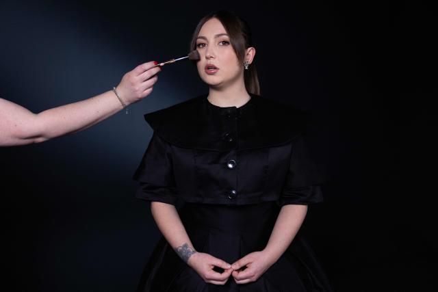 French singer and songwriter Pauline Thisse, known as Linh, poses during a photo session in Paris, on April 30, 2026. (Photo by SIMON WOHLFAHRT / AFP)
