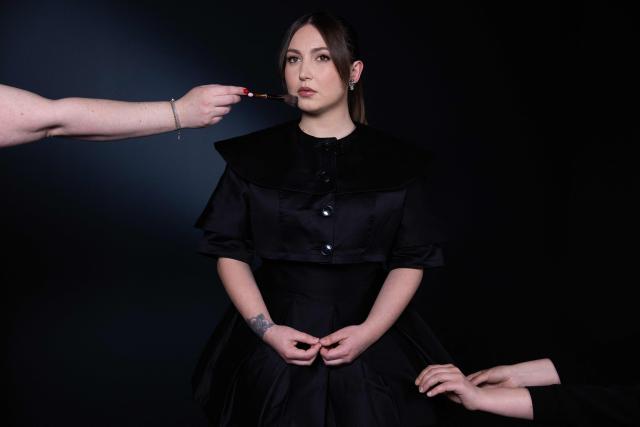 French singer and songwriter Pauline Thisse, known as Linh, poses during a photo session in Paris, on April 30, 2026. (Photo by SIMON WOHLFAHRT / AFP)