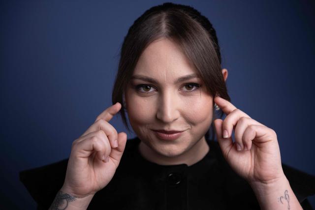 French singer and songwriter Pauline Thisse, known as Linh, poses during a photo session in Paris, on April 30, 2026. (Photo by SIMON WOHLFAHRT / AFP)