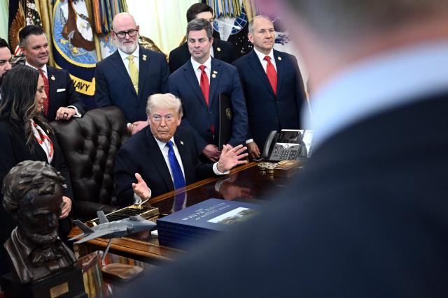 US President Donald Trump speaks after signing several executive orders in the Oval Office of the White House in Washington, DC on April 30, 2026. (Photo by Brendan SMIALOWSKI / AFP)