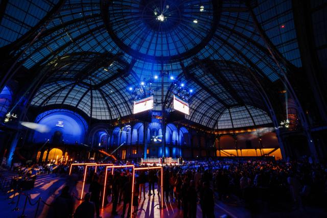 This photograph shows a general view of the Grand Palais during an ISKA World Kickboxing Championship event in Paris on April 30, 2026. (Photo by Dimitar DILKOFF / AFP)