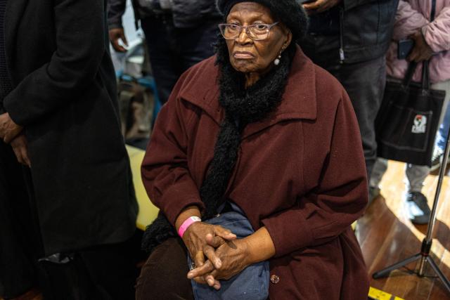 A survivor of the June 16, 1976 Soweto Uprising attends the launch of “Finishing What Was Started”, an event reflecting on the legacy of the June 1976 generation and a call to action for today’s youth, at the Hector Pieterson Museum in Soweto on April 30, 2026. (Photo by EMMANUEL CROSET / AFP)