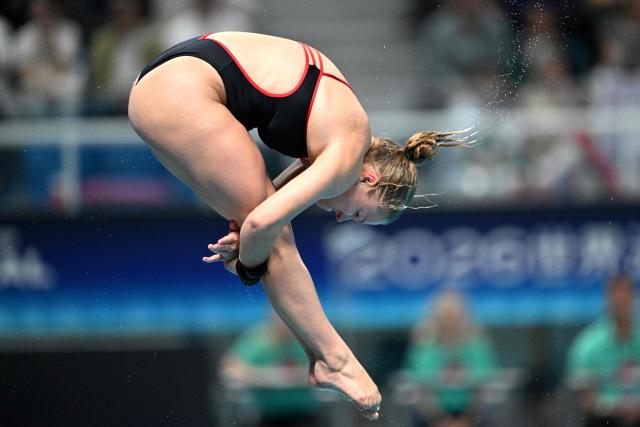 USA's Sophie Verzyl competes in the mixed team event at the World Aquatics Diving World Cup Super Finals in Beijing on May 1, 2026. (Photo by Adek BERRY / AFP)