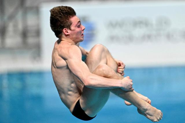 Ukraine's Kirill Boliukh competes in the mixed team event at the World Aquatics Diving World Cup Super Finals in Beijing on May 1, 2026. (Photo by Adek BERRY / AFP)