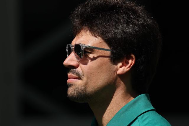 Aston Martin's Canadian driver Lance Stroll arrives ahead of a practice session for the 2026 Miami Formula One Grand Prix at Miami International Autodrome in Miami Gardens, Florida, on May 1, 2026. (Photo by CHARLY TRIBALLEAU / AFP)