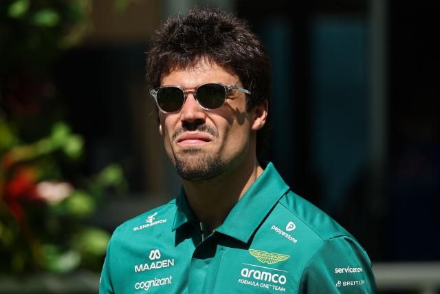 Aston Martin's Canadian driver Lance Stroll arrives ahead of a practice session for the 2026 Miami Formula One Grand Prix at Miami International Autodrome in Miami Gardens, Florida, on May 1, 2026. (Photo by CHARLY TRIBALLEAU / AFP)