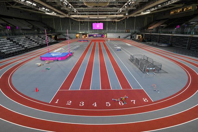 The Glasgow Arena, the Gymnastics venue for the 2026 Commonwealth Games, is pictured during a media preview of the sites and venues for the 2026 Glasgow Commonwealth Games in the city of Glasgow, Scotland on April 30, 2026. (Photo by ANDY BUCHANAN / AFP)