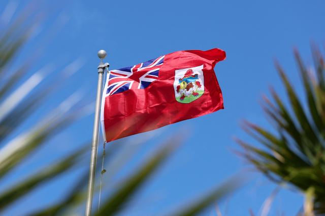 The flag of Bermuda as seen from Trunk Island on May 1, 2026 in Hamilton, Bermuda. King Charles III is in Bermuda for his first visit to a British Overseas Territory as Sovereign. (Photo by Chris Jackson / POOL / AFP)
