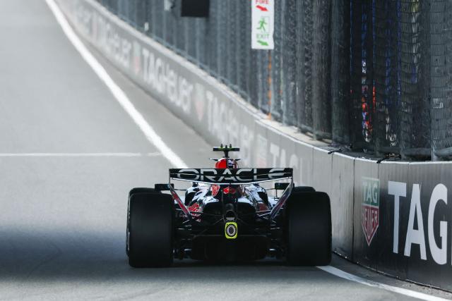 Red Bull Racing's French driver Isack Hadjar races during a practice session for the 2026 Miami Formula One Grand Prix at Miami International Autodrome in Miami Gardens, Florida, on May 1, 2026. (Photo by CHARLY TRIBALLEAU / AFP)