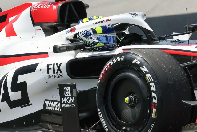 Haas F1 Team's British driver Oliver Bearman races during a practice session for the 2026 Miami Formula One Grand Prix at Miami International Autodrome in Miami Gardens, Florida, on May 1, 2026. (Photo by CHARLY TRIBALLEAU / AFP)