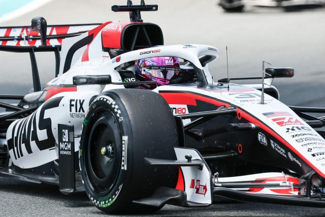 Haas F1 Team's French driver Esteban Ocon races during a practice session for the 2026 Miami Formula One Grand Prix at Miami International Autodrome in Miami Gardens, Florida, on May 1, 2026. (Photo by CHARLY TRIBALLEAU / AFP)
