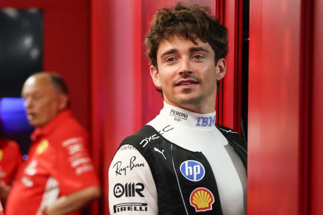 Ferrari's Monegasque driver Charles Leclerc walks to the garage before the start of Sprint qualifying ahead the 2026 Miami Formula One Grand Prix at Miami International Autodrome in Miami Gardens, Florida, on May 1, 2026. (Photo by CHARLY TRIBALLEAU / AFP)