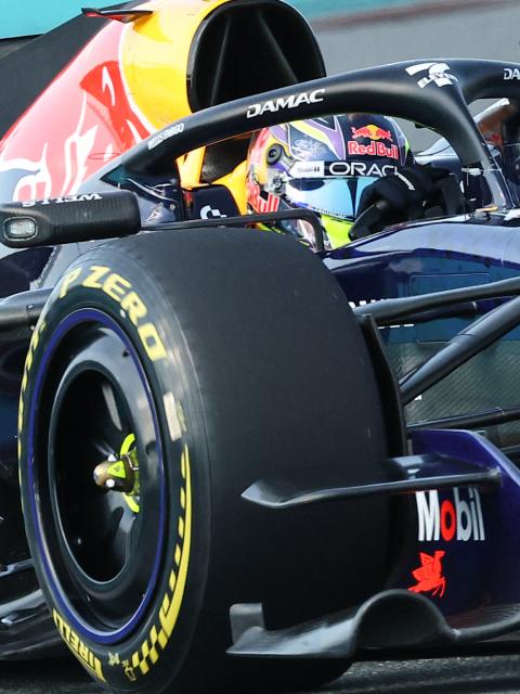 Red Bull Racing's French driver Isack Hadjar races during Sprint qualifying ahead of the 2026 Miami Formula One Grand Prix at Miami International Autodrome in Miami Gardens, Florida, on May 1, 2026. (Photo by CHARLY TRIBALLEAU / AFP)