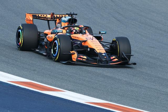 McLaren's Australian driver Oscar Piastri races during Sprint qualifying ahead of the 2026 Miami Formula One Grand Prix at Miami International Autodrome in Miami Gardens, Florida, on May 1, 2026. (Photo by CHARLY TRIBALLEAU / AFP)