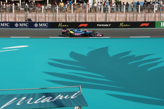 Alpine's French driver Pierre Gaslyraces during Sprint qualifying ahead of the 2026 Miami Formula One Grand Prix at Miami International Autodrome in Miami Gardens, Florida, on May 1, 2026. (Photo by CHARLY TRIBALLEAU / AFP)