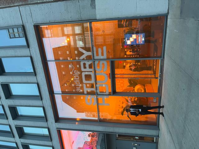 The Audible Story House is seen in New York, on April 30, 2026. The pop-up store labeled as a "bookless bookstore" is dedicated to audiobooks. (Photo by Thomas URBAIN / AFP)