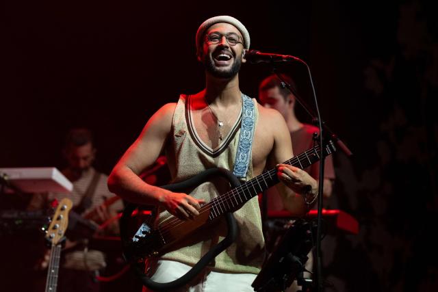 Brazilian band Gilsons' Francisco Gil performs at Vivo Rio in Rio de Janeiro, Brazil, on May 1, 2026. (Photo by Pablo PORCIUNCULA / AFP)