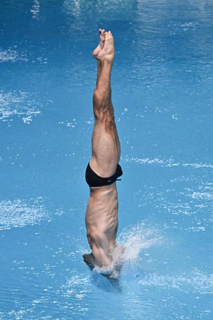 France´s Jules Bouyer competes in the men´s 3m springboard event at the World Aquatics Diving World Cup Super Finals in Beijing on May 2, 2026. (Photo by Pedro PARDO / AFP)