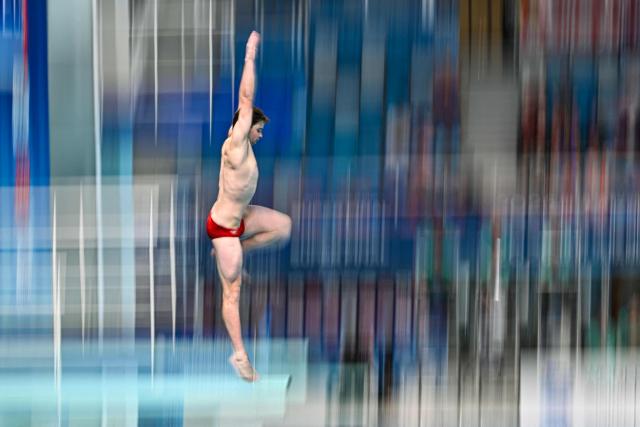Canada´s Paul Carson competes in the men's 3m springboard event at the World Aquatics Diving World Cup Super Finals in Beijing on May 2, 2026. (Photo by Pedro PARDO / AFP)