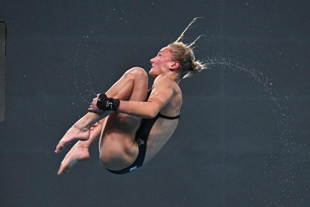 Australiaґs Ellie Cole competes in the the women’s 10m platform event at the World Aquatics Diving World Cup Super Final, at the Water Cube in Beijing on May 2, 2026. (Photo by Pedro PARDO / AFP)