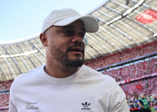 Bayern Munich's Belgian head coach Vincent Kompany arrives for the German first division Bundesliga football match between FC Bayern Munich and Heidenheim in Munich on May 2, 2026. (Photo by Alexandra BEIER / AFP) / DFL REGULATIONS PROHIBIT ANY USE OF PHOTOGRAPHS AS IMAGE SEQUENCES AND/OR QUASI-VIDEO