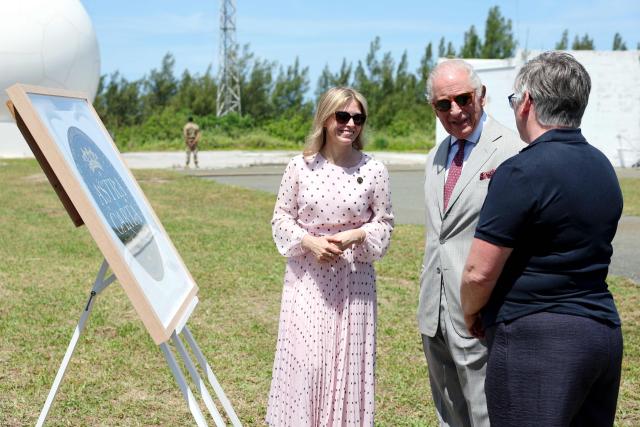 Britain's King Charles III (C) during the launch of the UK Space Agency’s ‘Project Nova’ at the site of a new UK Space Agency observatory on Cooper's Island, Bermuda, May 2, 2026. King Charles III is in Bermuda for his first visit to a British Overseas Territory as Sovereign. (Photo by Chris Jackson / POOL / AFP)
