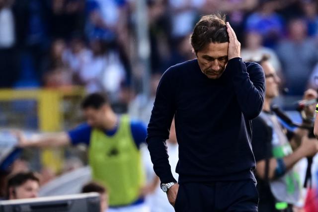 Antonio Conte, head coach of SSC Napoli, reacts during the Italian Serie A football match between Como and Napoli at the Giuseppe Sinigaglia Stadium in Como, Italy on May 2, 2026. (Photo by Piero CRUCIATTI / AFP)