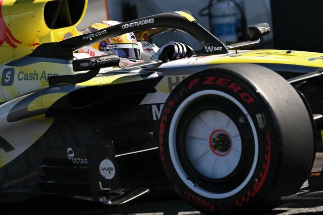 Racing Bulls' New Zealand driver Liam Lawson races during the qualifying session for the 2026 Miami Formula One Grand Prix at Miami International Autodrome in Miami Gardens, Florida, on May 2, 2026. (Photo by CHANDAN KHANNA / AFP)