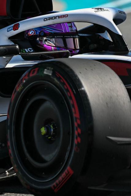 Haas F1 Team's French driver Esteban Ocon races during the qualifying session for the 2026 Miami Formula One Grand Prix at Miami International Autodrome in Miami Gardens, Florida, on May 2, 2026. (Photo by CHANDAN KHANNA / AFP)