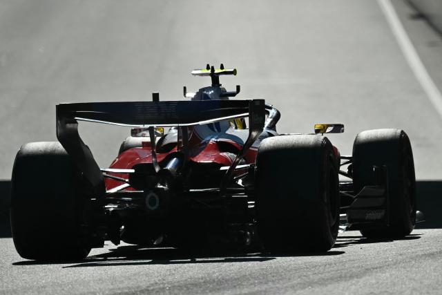 Ferrari's British driver Lewis Hamilton races during the qualifying session for the 2026 Miami Formula One Grand Prix at Miami International Autodrome in Miami Gardens, Florida, on May 2, 2026. (Photo by CHANDAN KHANNA / AFP)