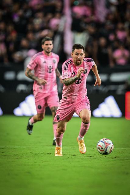 Inter Miami's Argentine forward #10 Lionel Messi controls the ball during a Major League Soccer (MLS) regular season football match between Inter Miami CF and Orlando City SC at NU Stadium in Miami, on May 2, 2026. (Photo by Giorgio Viera / AFP)