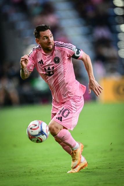 Inter Miami's Argentine forward #10 Lionel Messi calls controls the ball during a Major League Soccer (MLS) regular season football match between Inter Miami CF and Orlando City SC at NU Stadium in Miami, on May 2, 2026. (Photo by Giorgio Viera / AFP)