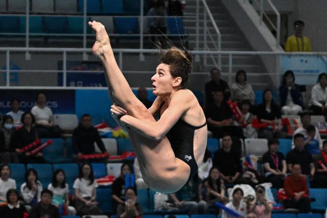 Australiaґs Maddison Keeney competes in the women’s 3m springboard event during the World Aquatics Diving World Cup Super Final at the Water Cube in Beijing on May 3, 2026. (Photo by Pedro PARDO / AFP)