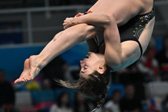 Australiaґs Maddison Keeney competes in the women’s 3m springboard event at the World Aquatics Diving World Cup Super Final at the Water Cube in Beijing on May 3, 2026. (Photo by Pedro PARDO / AFP)