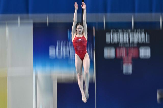 Canadaґs Sonya Palkhivala competes in the women’s 3m springboard event during the World Aquatics Diving World Cup Super Final at the Water Cube in Beijing on May 3, 2026. (Photo by Pedro PARDO / AFP)