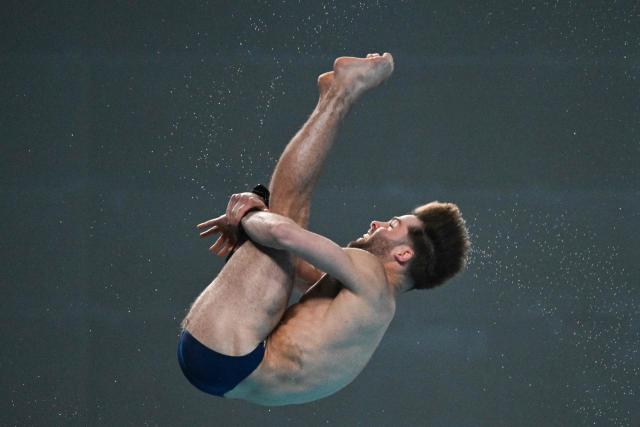 Britain's Euan Mccabe competes in the men’s 10m platform event at the World Aquatics Diving World Cup Super Finals in Beijing on May 3, 2026. (Photo by Pedro PARDO / AFP)